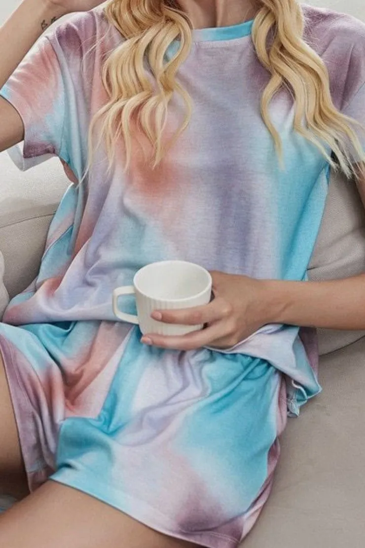 Tie-dye Round Neck Two-Pieces Set