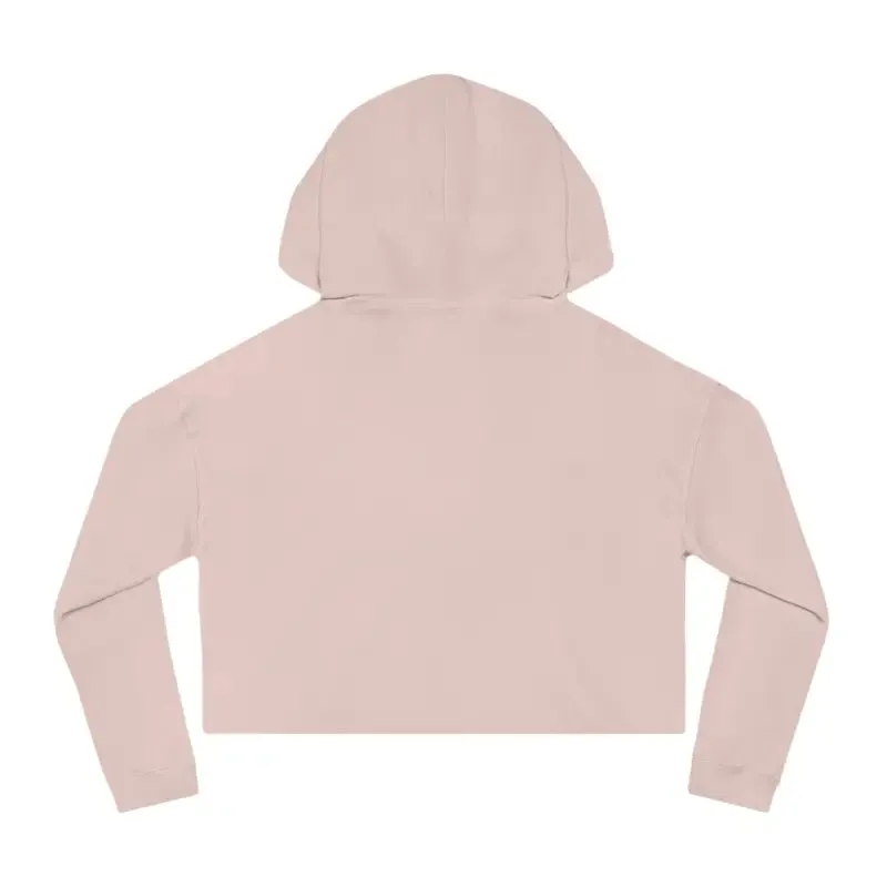 Trendy Womens Cropped Hooded Sweatshirt Floral Hearts