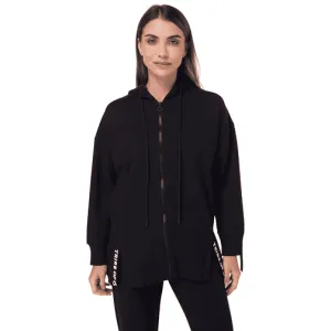 TRIBE OF 6 ADDISON BRUSHED BAMBOO OVERSIZED ZIP THROUGH HOODIE WITH EMBROIDERY