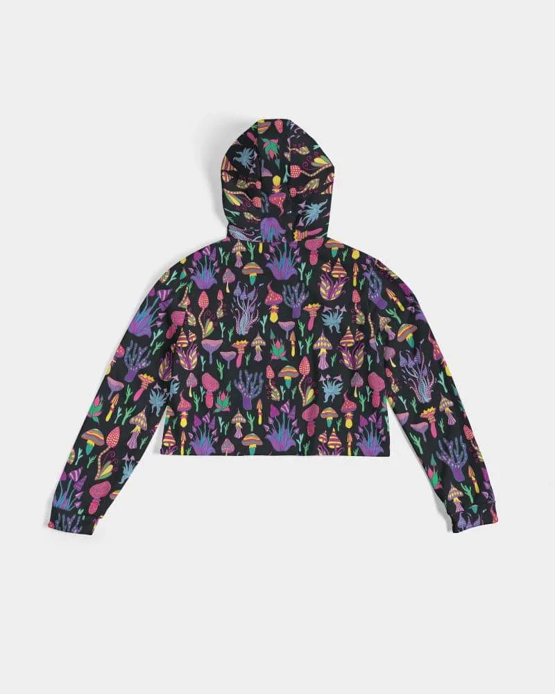 Trippy Mushrooms Women's Cropped Hoodie
