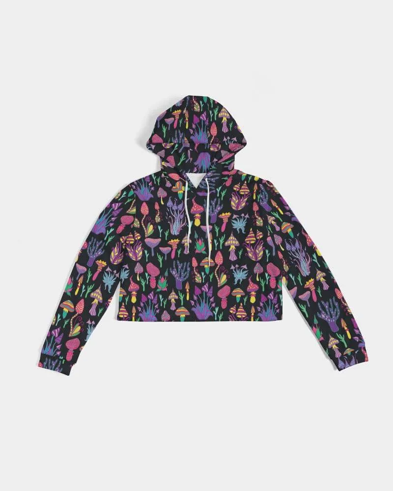 Trippy Mushrooms Women's Cropped Hoodie