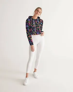 Trippy Mushrooms Women's Cropped Hoodie