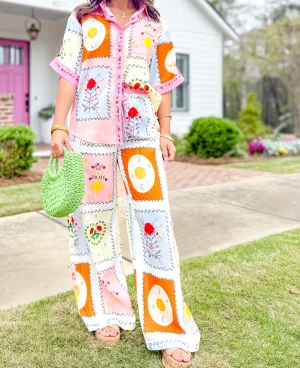Tropical Paradise Printed Pants Set