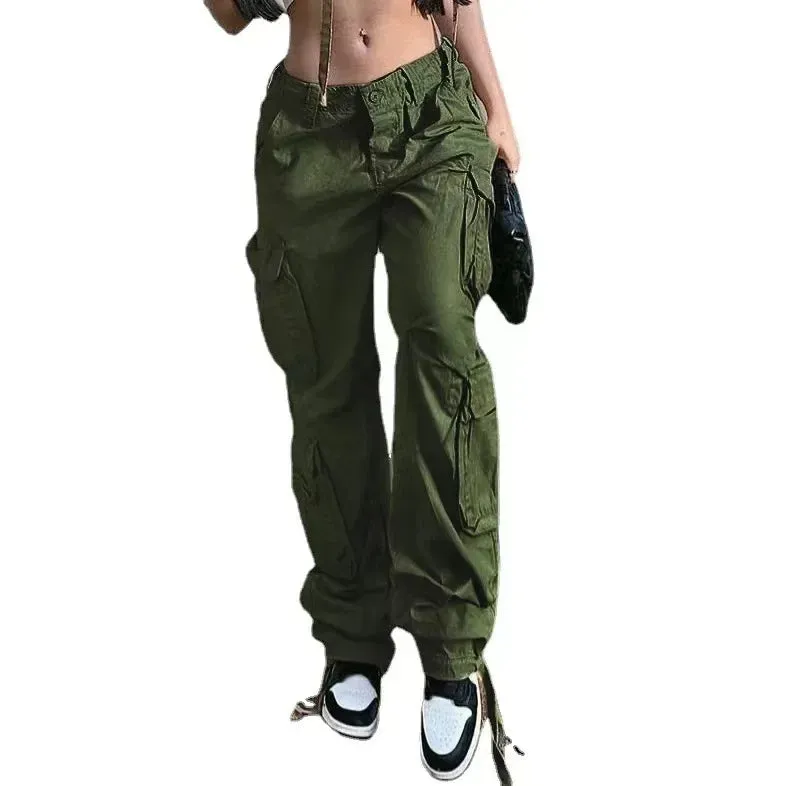 Vintage 90s Baggy Cargo Overalls - High Waist Wide-Leg Streetwear