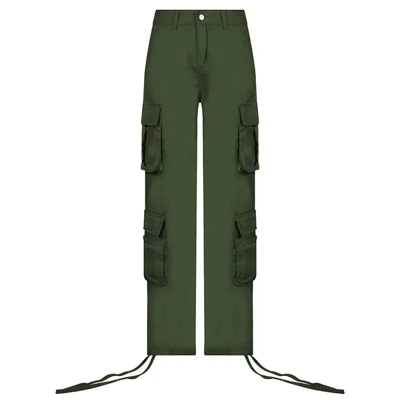 Vintage 90s Baggy Cargo Overalls - High Waist Wide-Leg Streetwear