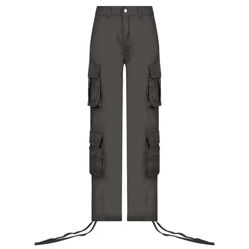 Vintage 90s Baggy Cargo Overalls - High Waist Wide-Leg Streetwear