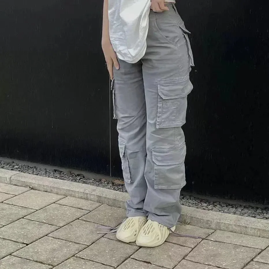 Vintage 90s Baggy Cargo Overalls - High Waist Wide-Leg Streetwear