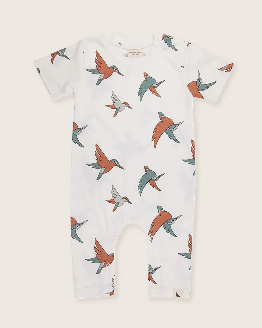 White Birdsong Print Romper