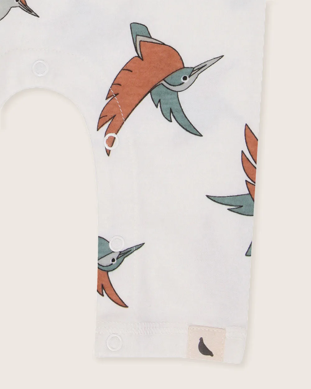White Birdsong Print Romper