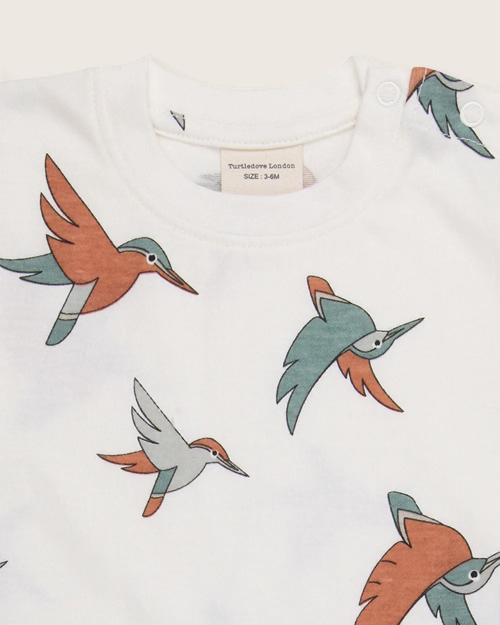 White Birdsong Print Romper