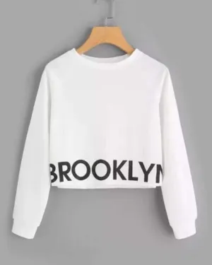 WHITE BROOKLYN CROPPED SWEATSHIRT FOR womens 882