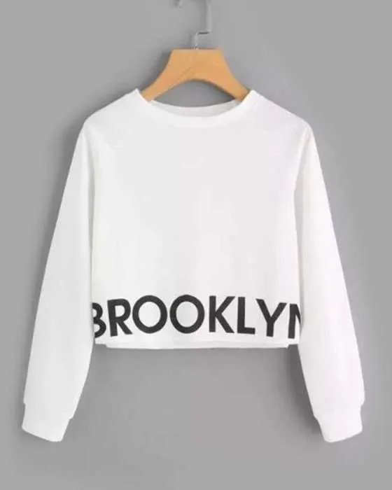 WHITE BROOKLYN CROPPED SWEATSHIRT FOR womens 882