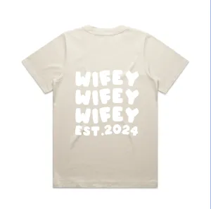 Wifey Tee | White on Ecru