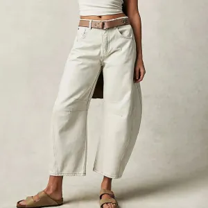 Women Baggy Mid Waist Jeans Wide Leg Loose Boyfriend Denim Pants Straight Leg Cropped Barrel Jeans Y2k Streetwear 90s Jeans