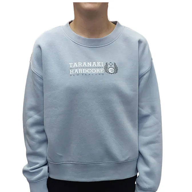 Womens Mountain To Sea Relaxed Crew - Light Blue
