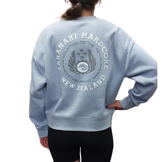 Womens Mountain To Sea Relaxed Crew - Light Blue
