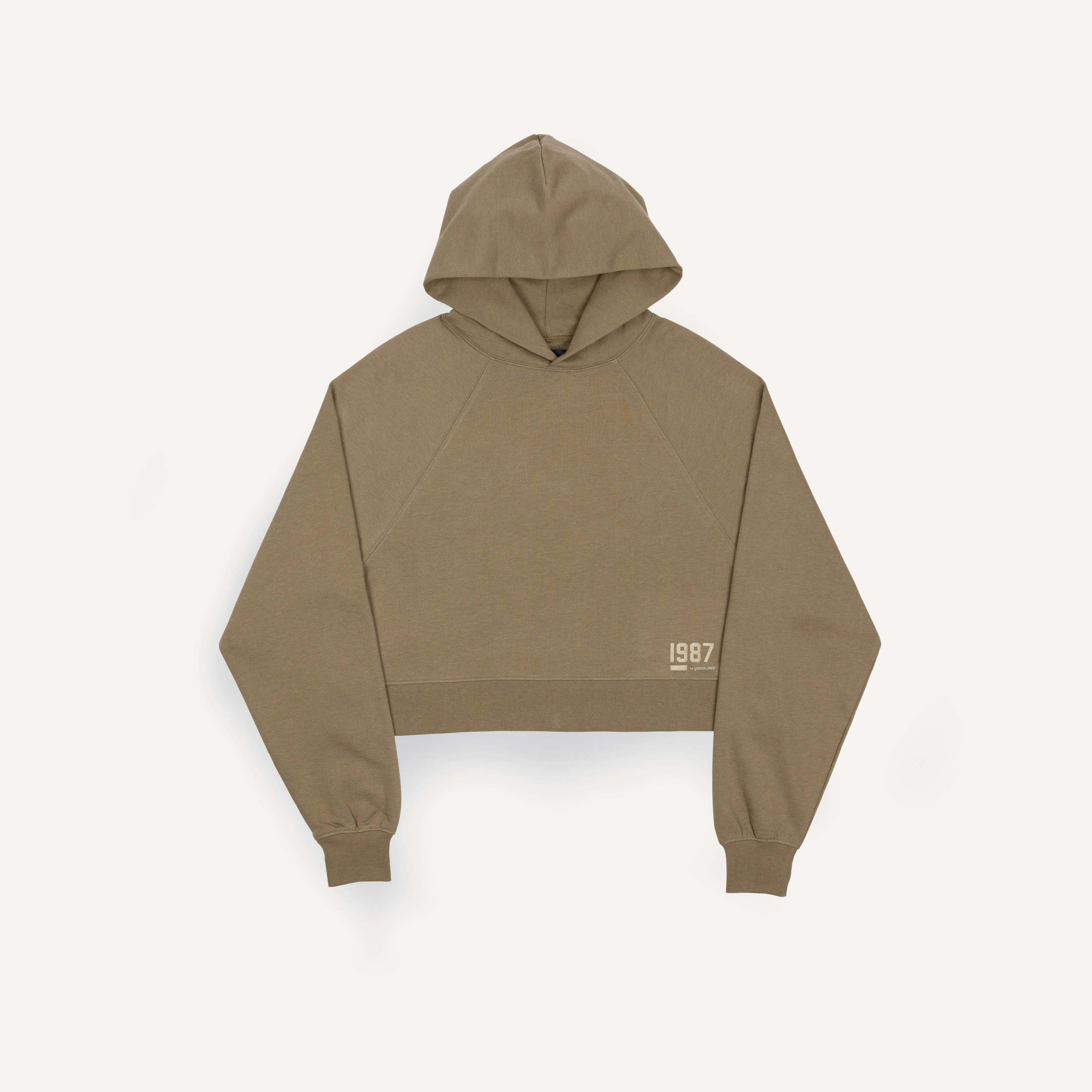 Womens Oversized Raglan Fleece Cropped Hoodie - Elmwood