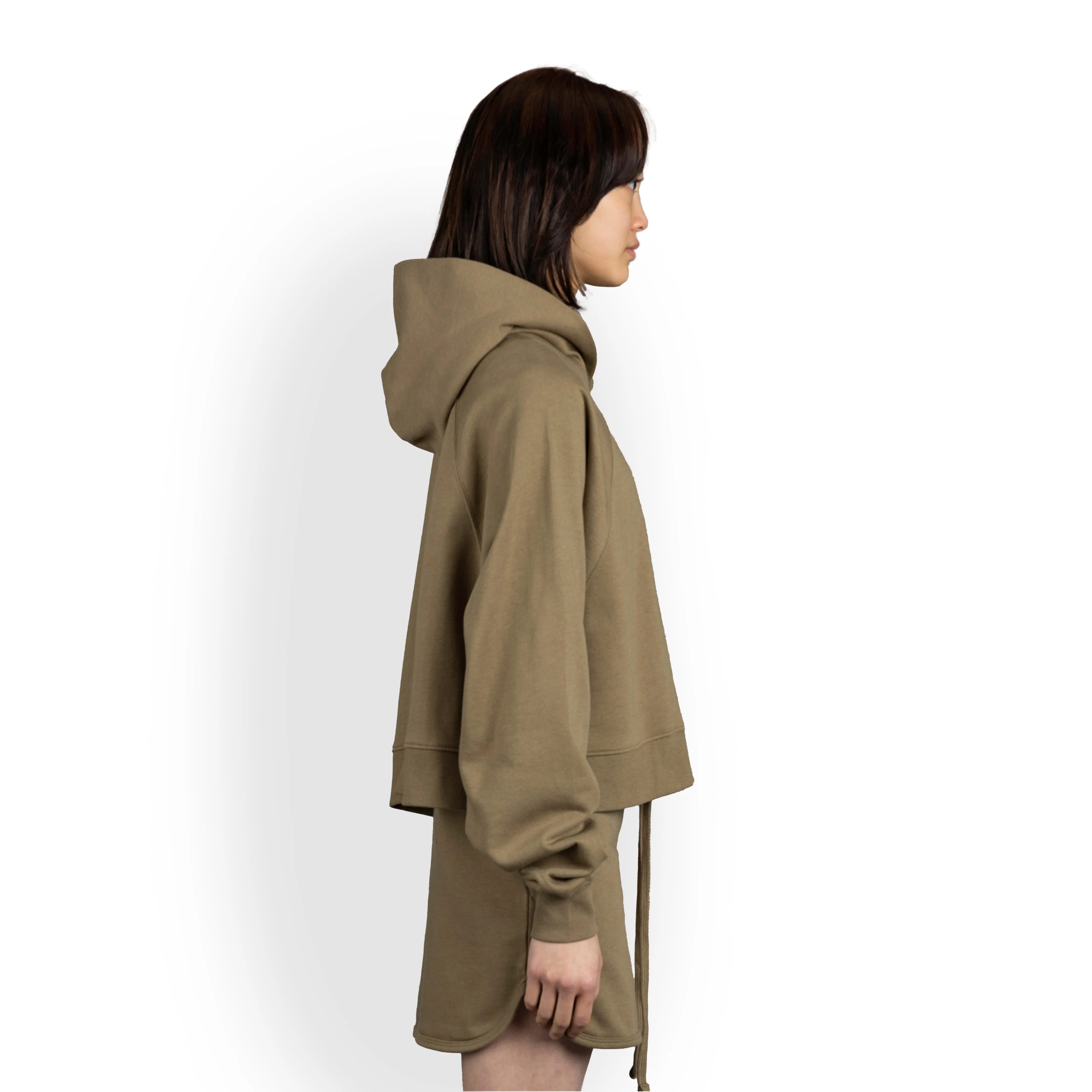 Womens Oversized Raglan Fleece Cropped Hoodie - Elmwood