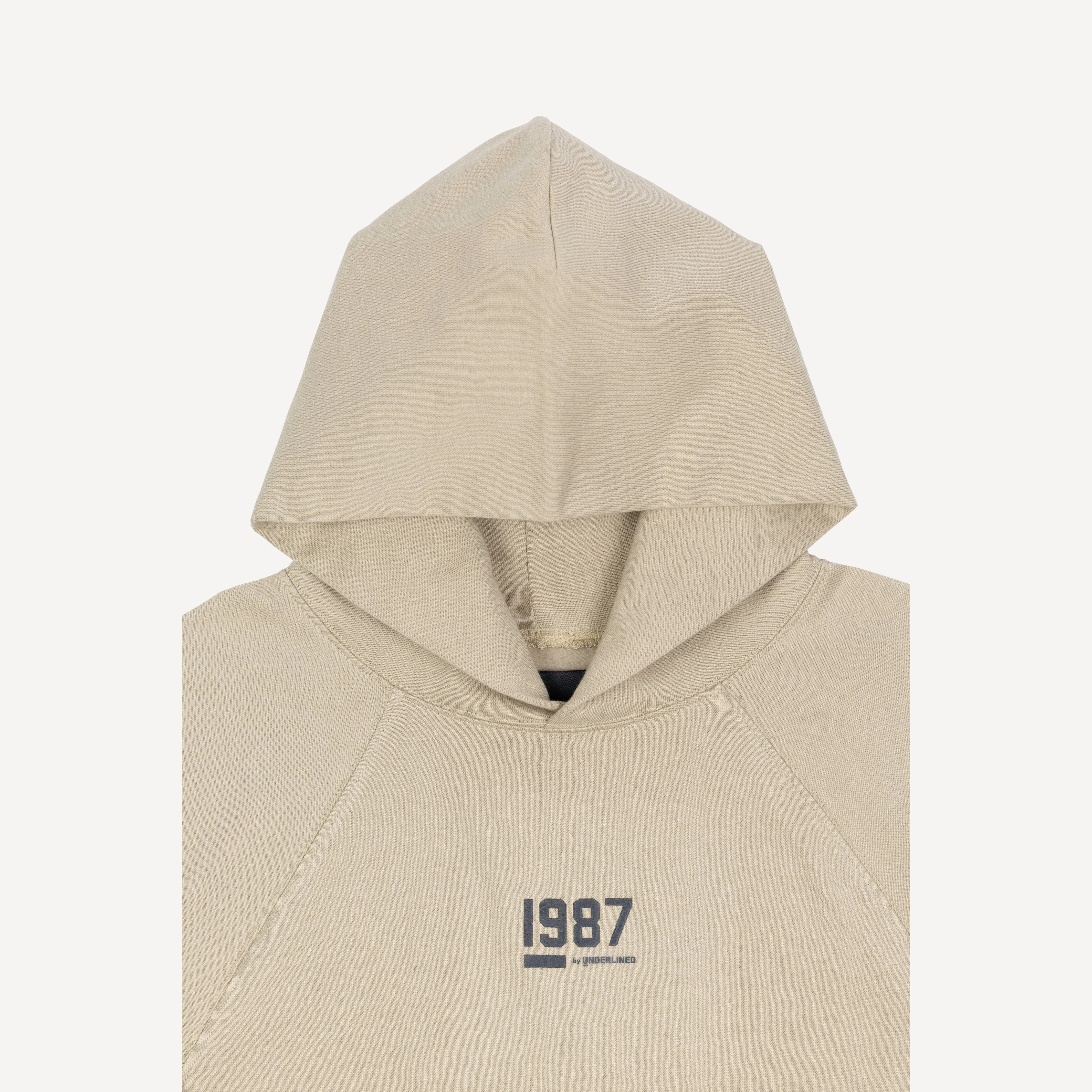 Womens Oversized Raglan Fleece Cropped Hoodie - Oatmeal