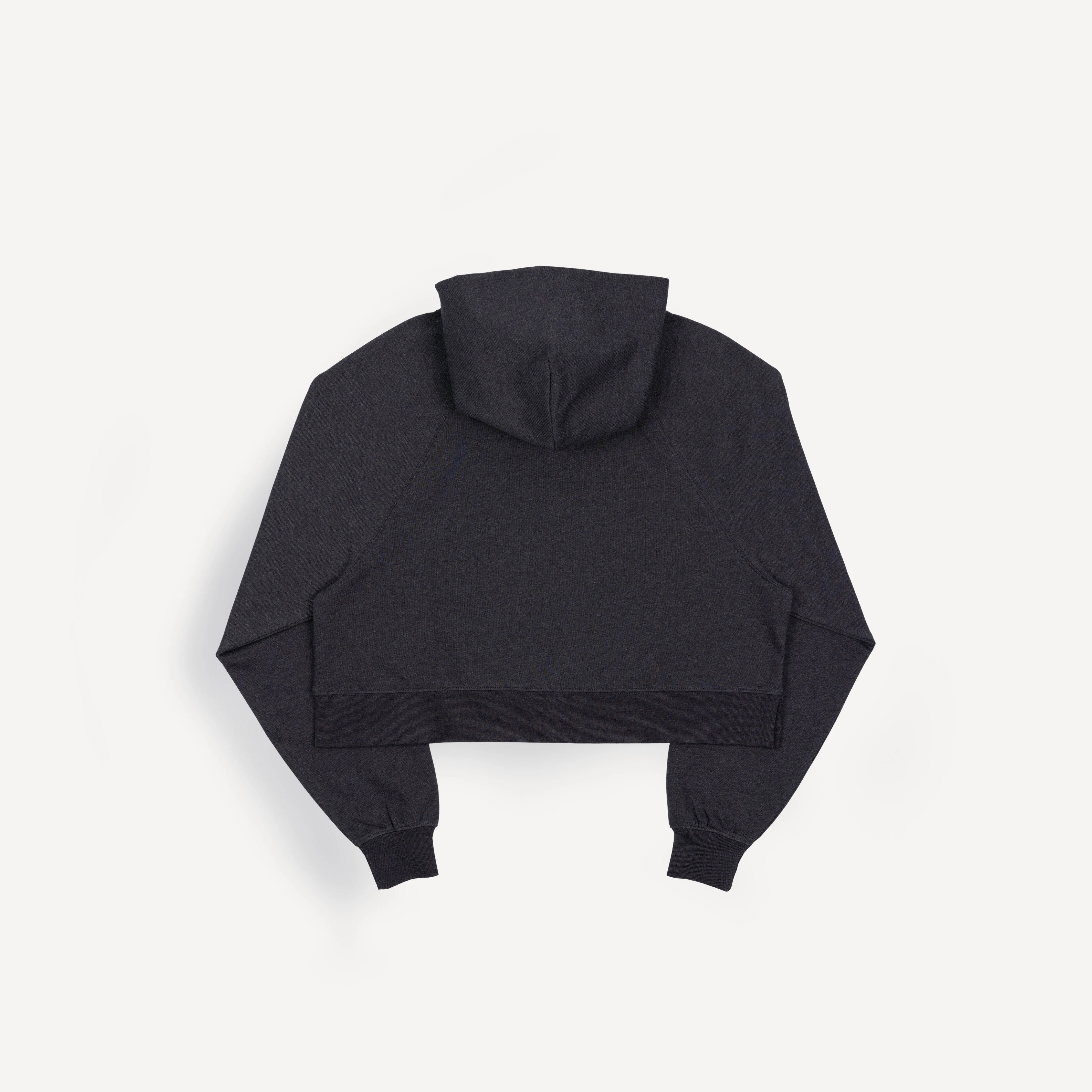 Womens Oversized Raglan Fleece Cropped Hoodie - Woodland Grey