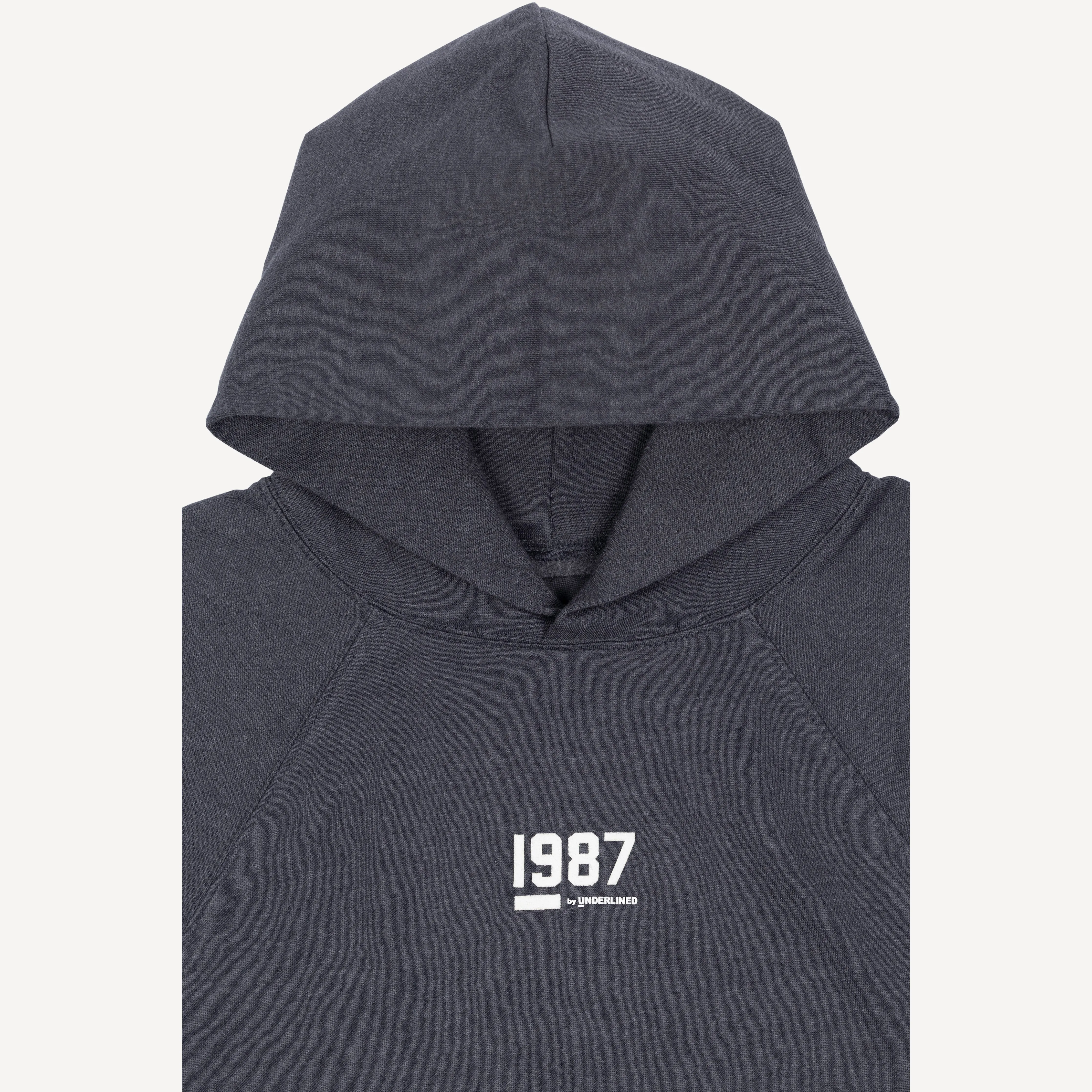 Womens Oversized Raglan Fleece Cropped Hoodie - Woodland Grey