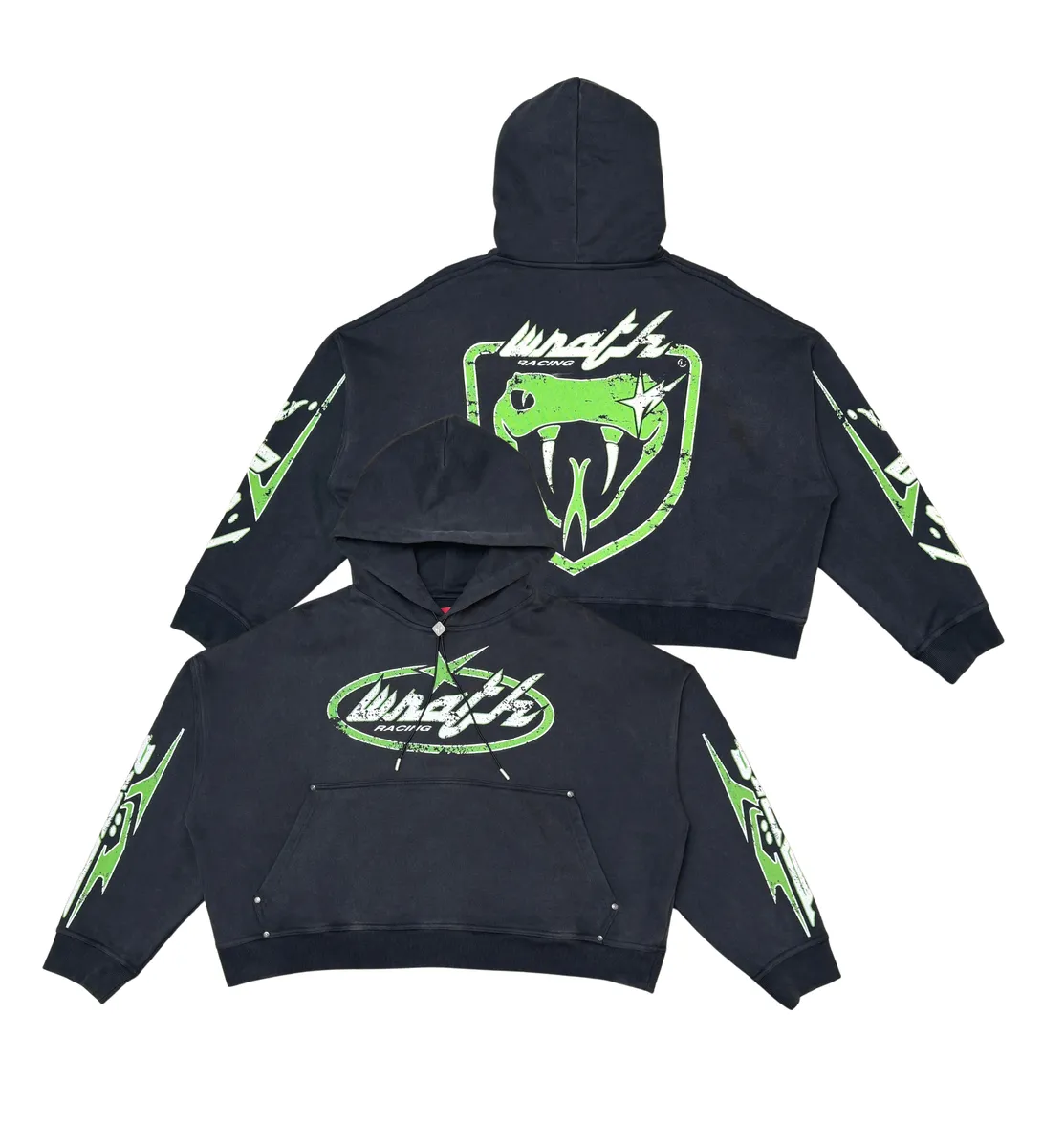 Wrathboy VIPER CROPPED HOODIE (BLACK)