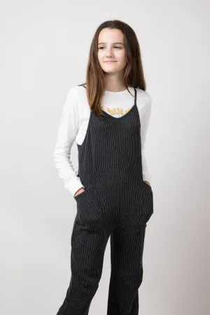 Youth Urban Ribbed Onesie with Pockets for Girls in Charcoal | MDB952G-URB-CHARCOAL