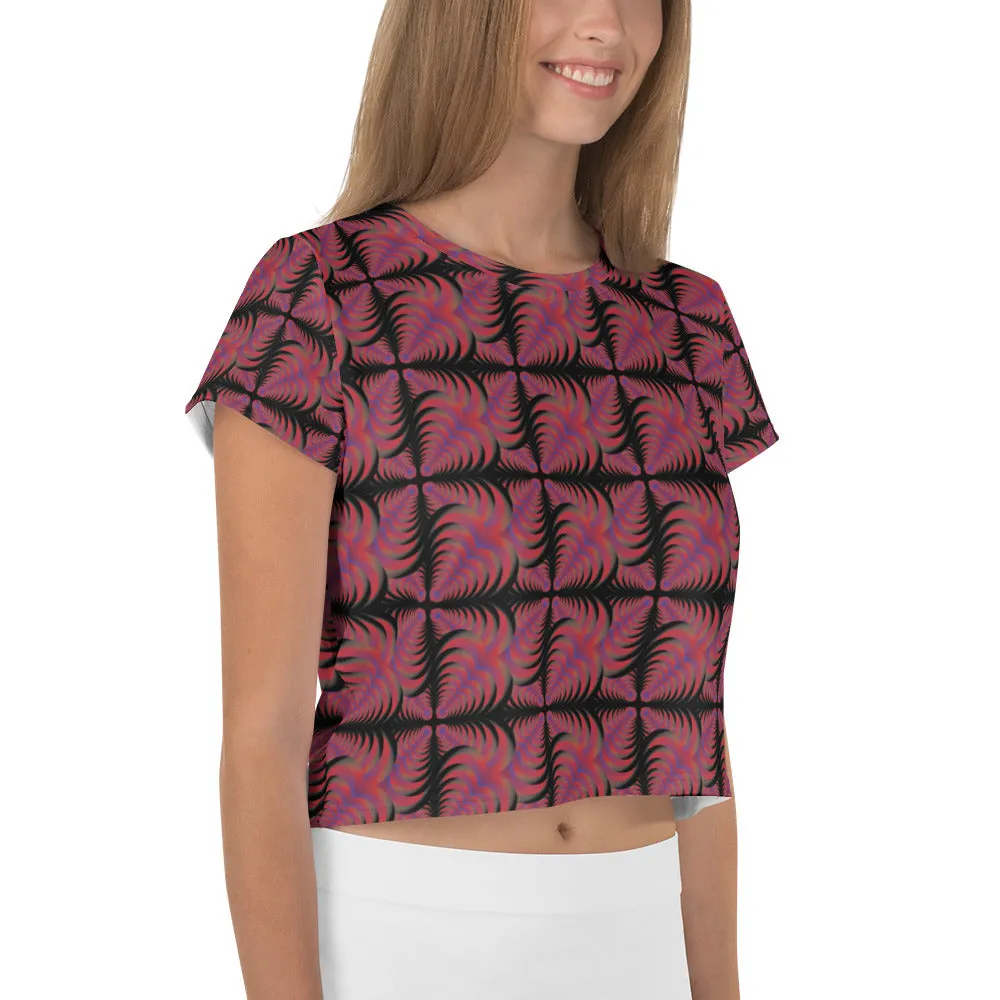 Zebra Love™ medium colorful magenta patches (with many other shades) Print Crop Tee