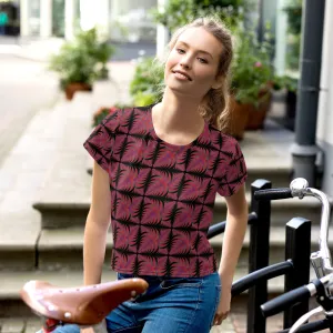 Zebra Love™ medium colorful magenta patches (with many other shades) Print Crop Tee