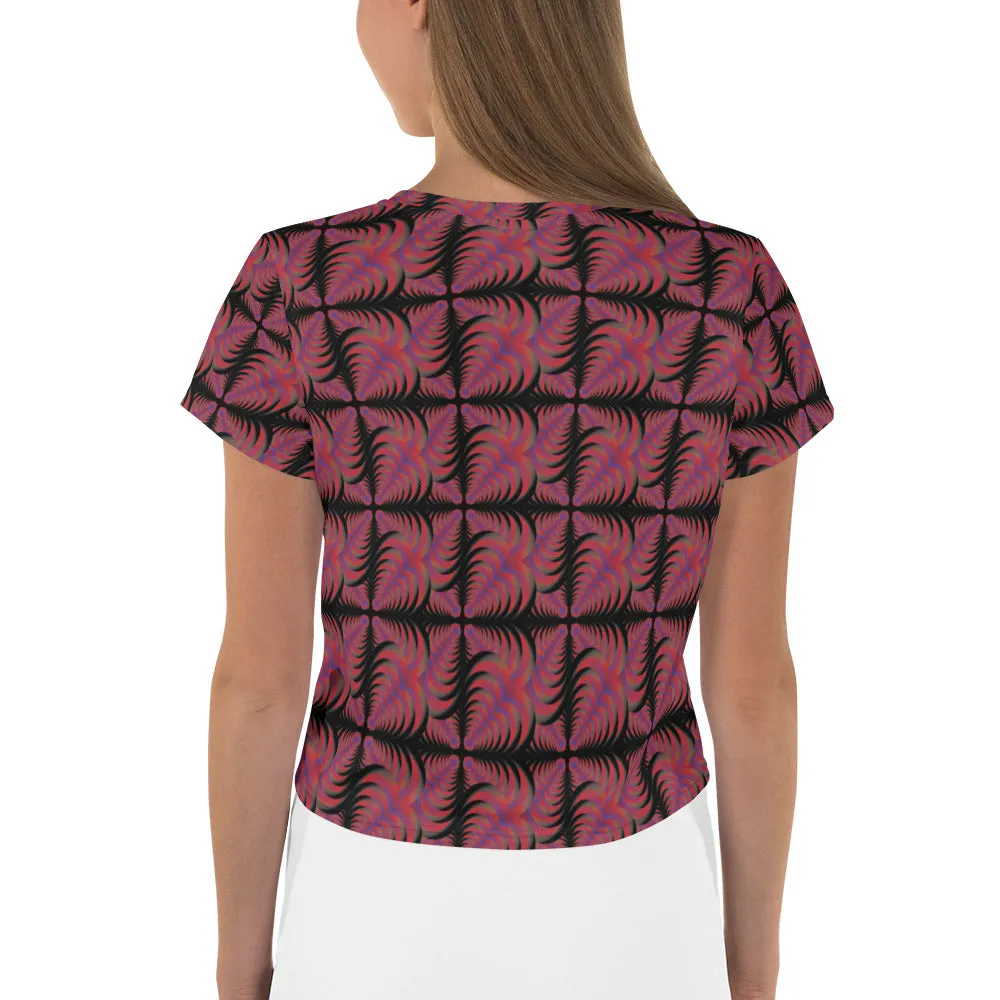 Zebra Love™ medium colorful magenta patches (with many other shades) Print Crop Tee